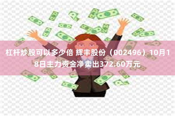 杠杆炒股可以多少倍 辉丰股份（002496）10月18日主力资金净卖出372.60万元